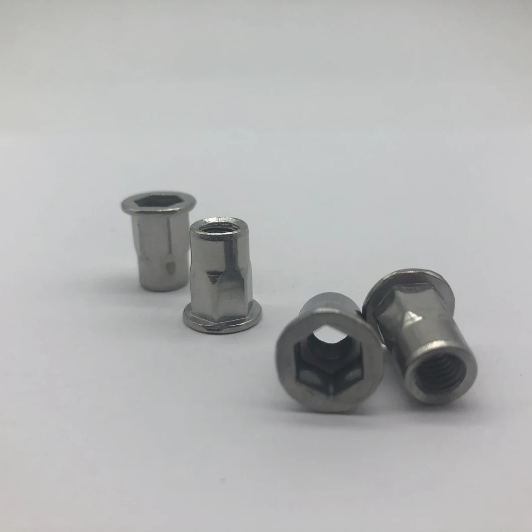 Rivet Nut M6 SS304 Half Hex External Hex Internal Hex