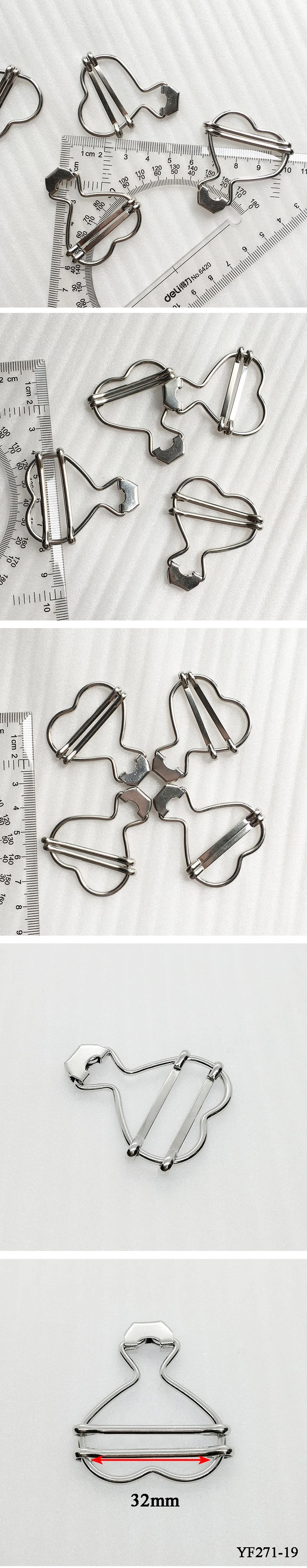 Fashion Heart Shape Suspender Buckles Strap Adjuster Fastener Clip for Garment Metal Buckles