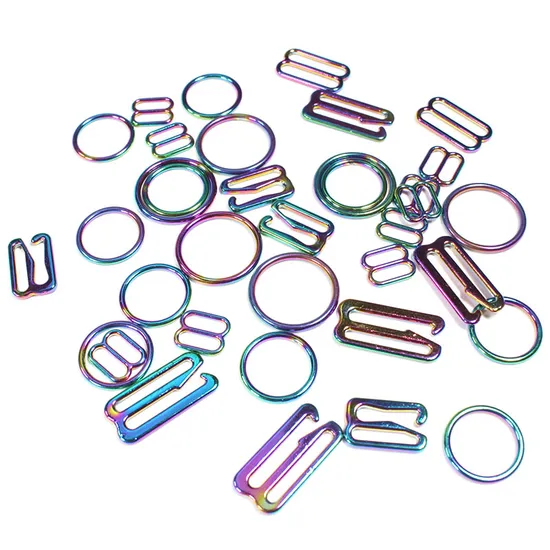 1000 juegos/bolsas para trajes de baño, hebilla de ajuste de Metal, correa de sujetador de 12mm, anillos y deslizadores de aleación de plata